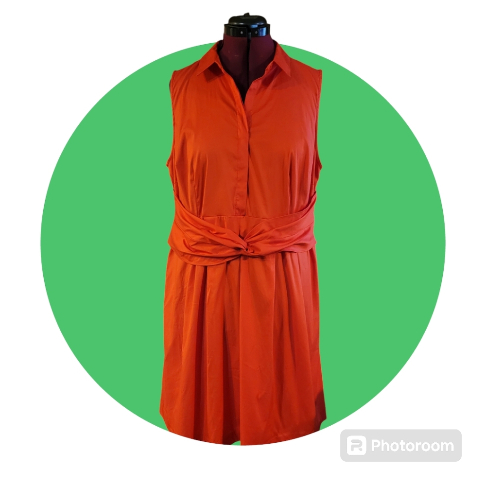 Lane Bryant, dress, EUC, size 20, red, sleeveless, mid length